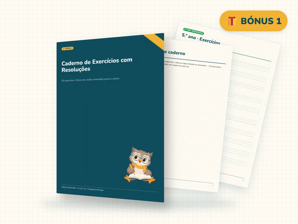Caderno de Exercícios com Resoluções e páginas de exercícios, bónus 1